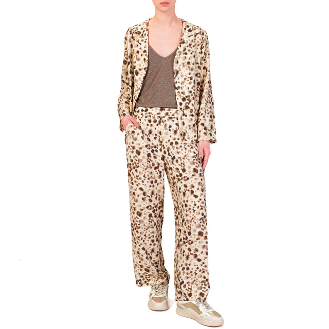 Souvenir-Pantalone animalier elastico dietro - sand/moro