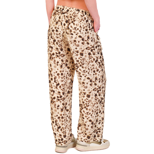 Souvenir-Pantalone animalier elastico dietro - sand/moro
