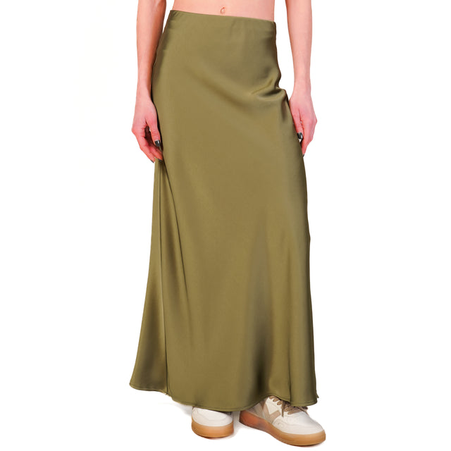 Imperial-Gonna satin elastico in vita - militare