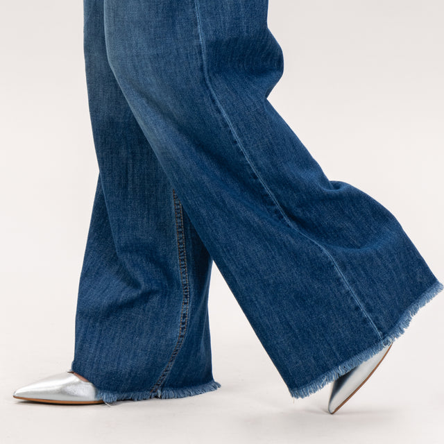 Zeroassoluto-Jeans GLORIA wide leg sfrangiato - denim