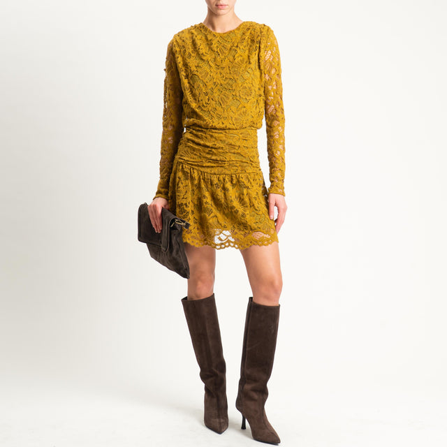 Haveone- Abito in pizzo con balza - olio