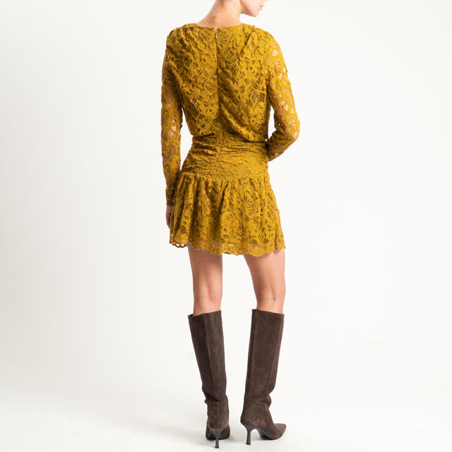Haveone- Abito in pizzo con balza - olio