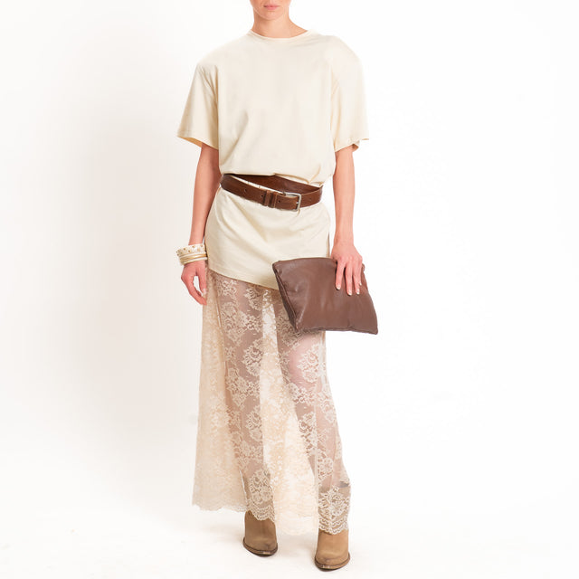 Haveone-Abito in pizzo +T-shirt - nocciola