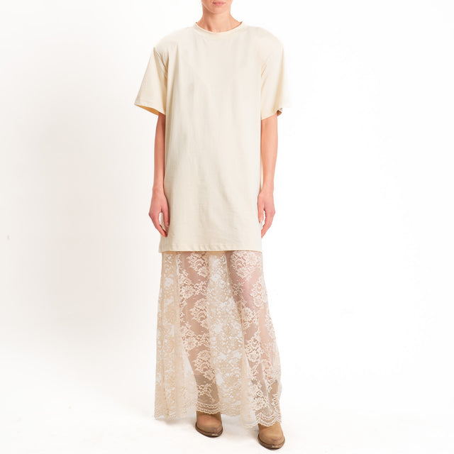 Haveone-Abito in pizzo +T-shirt - nocciola