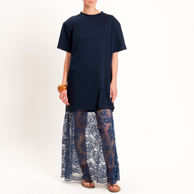 Haveone-Abito in pizzo +T-shirt - blu
