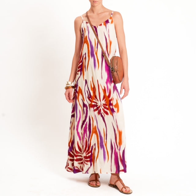 Haveone-Abito fantasia tie dye - burro/coccio/vino