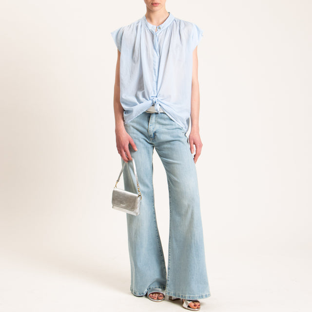 Haveone-Camicia mussola smanicata - cielo