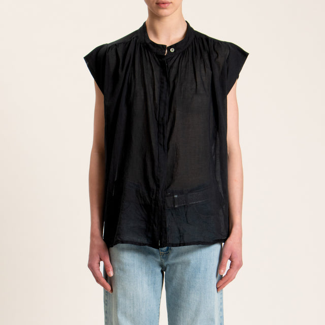 Haveone-Camicia mussola smanicata - nero