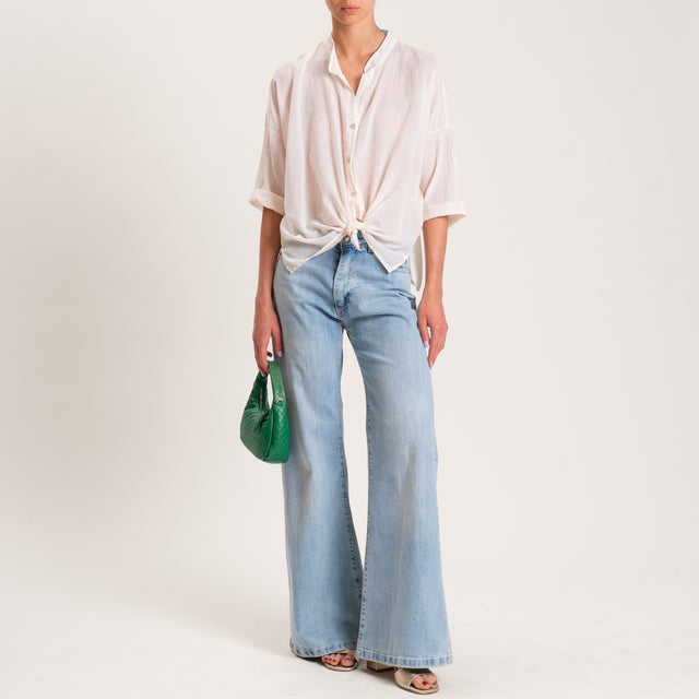 Haveone-Camicia mussola spacchi laterali - burro