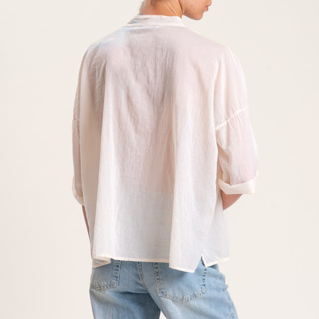 Haveone-Camicia mussola spacchi laterali - burro