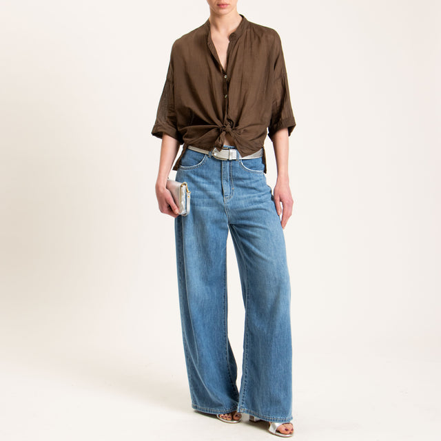 Haveone-Camicia mussola spacchi laterali - caffe'