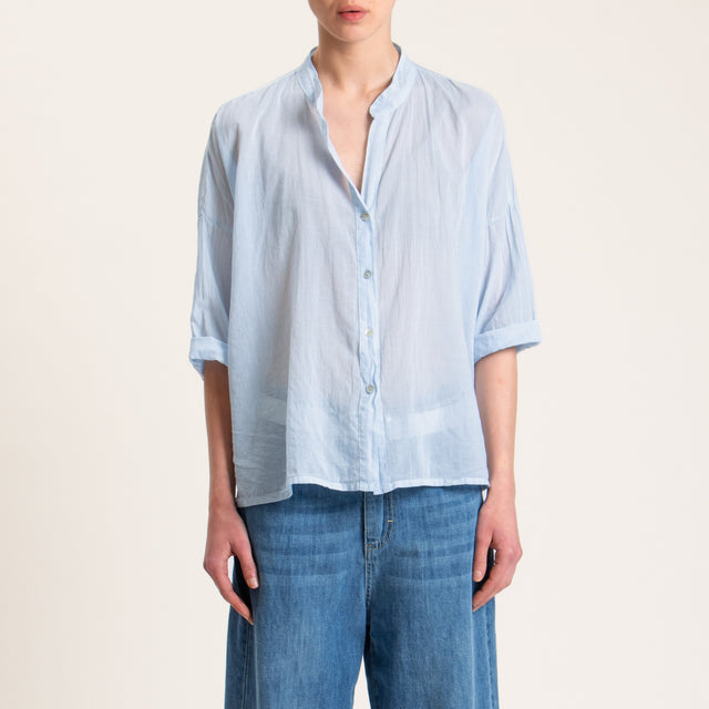 Haveone-Camicia mussola spacchi laterali - cielo