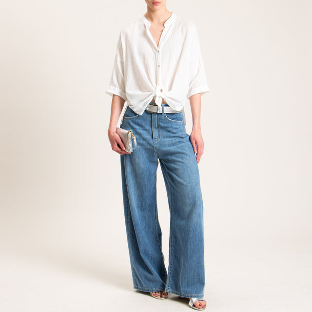 Haveone-Camicia mussola spacchi laterali - latte