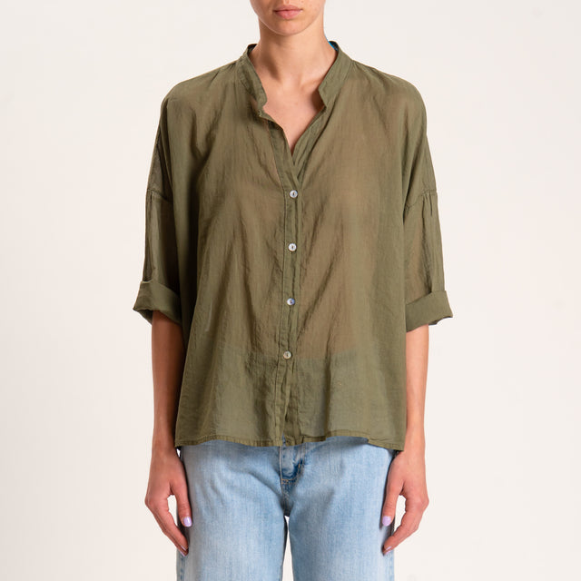 Haveone-Camicia mussola spacchi laterali - militare