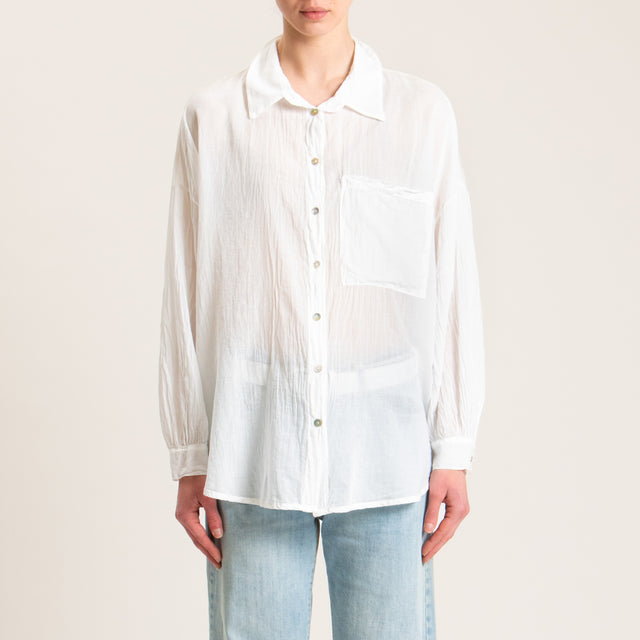 Haveone-Camicia mussola con tasca - latte