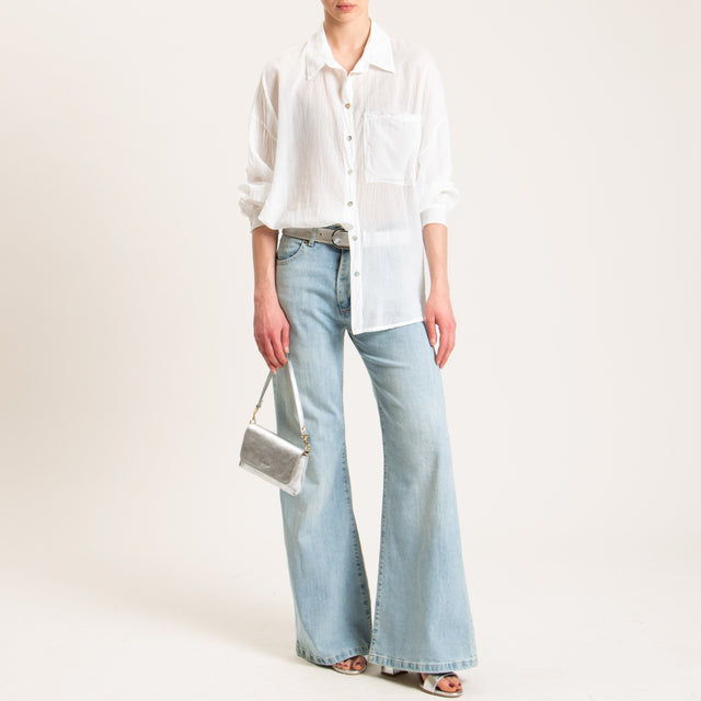 Haveone-Camicia mussola con tasca - latte