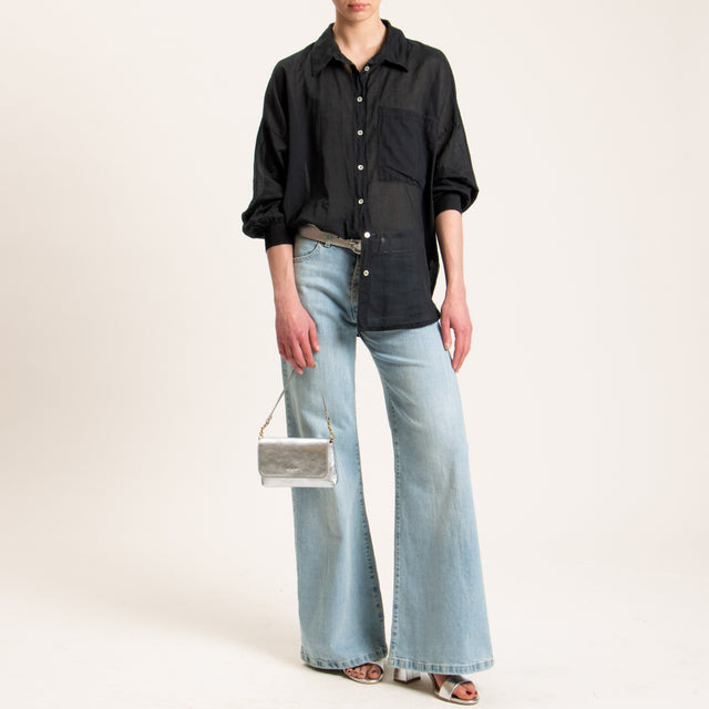 Haveone-Camicia mussola con tasca - Nero