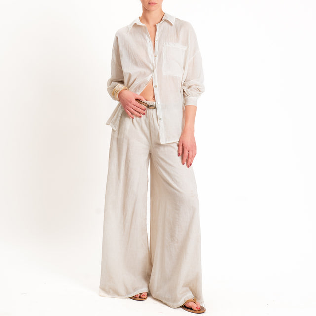 Haveone-Camicia mussola tie dye - beige