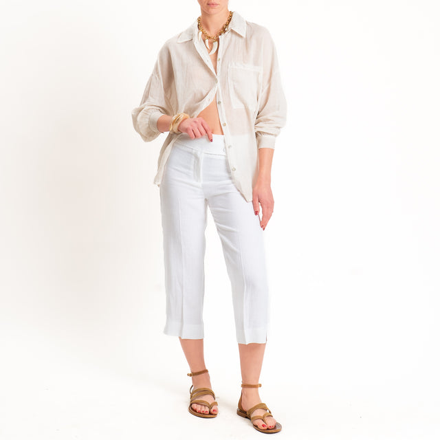 Haveone-Camicia mussola tie dye - beige