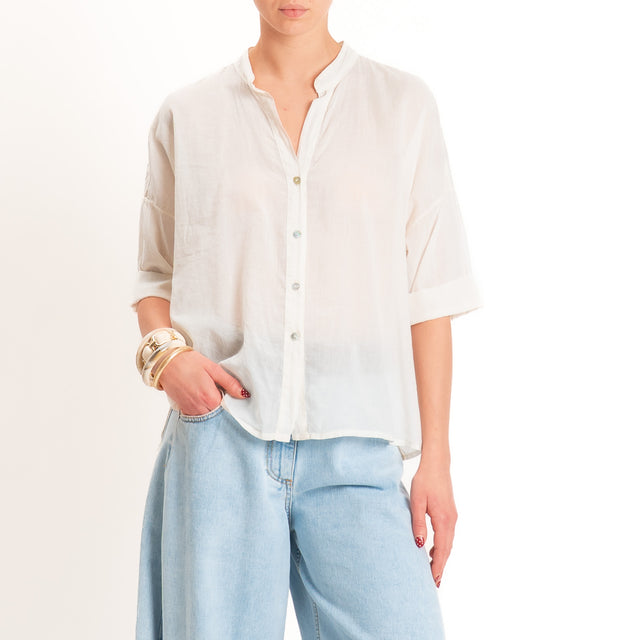 Haveone-Camicia mussola collo coreana - burro