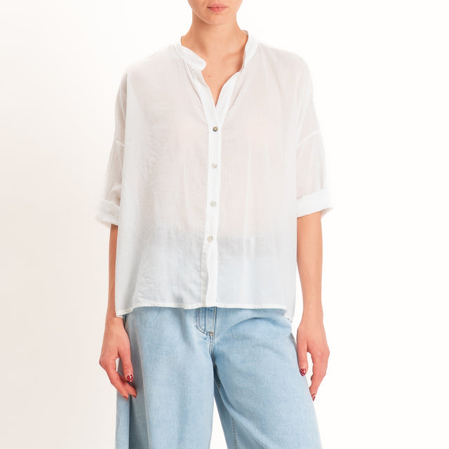 Haveone-Camicia mussola collo coreana - bianco