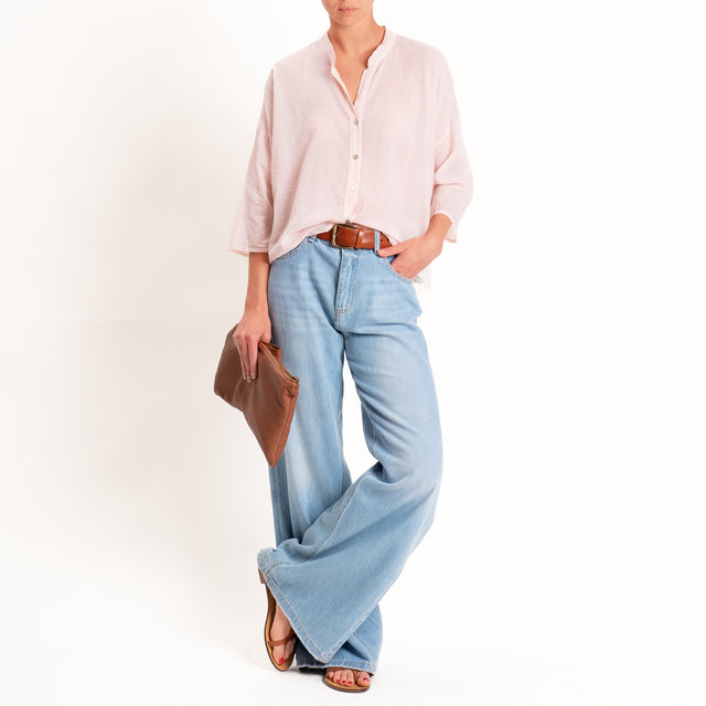 Haveone-Camicia mussola collo coreana - cipria