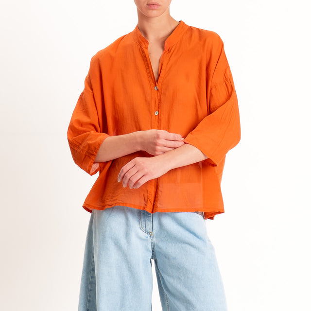 Haveone-Camicia mussola collo coreana - papaya