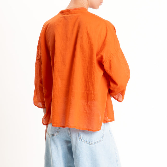 Haveone-Camicia mussola collo coreana - papaya