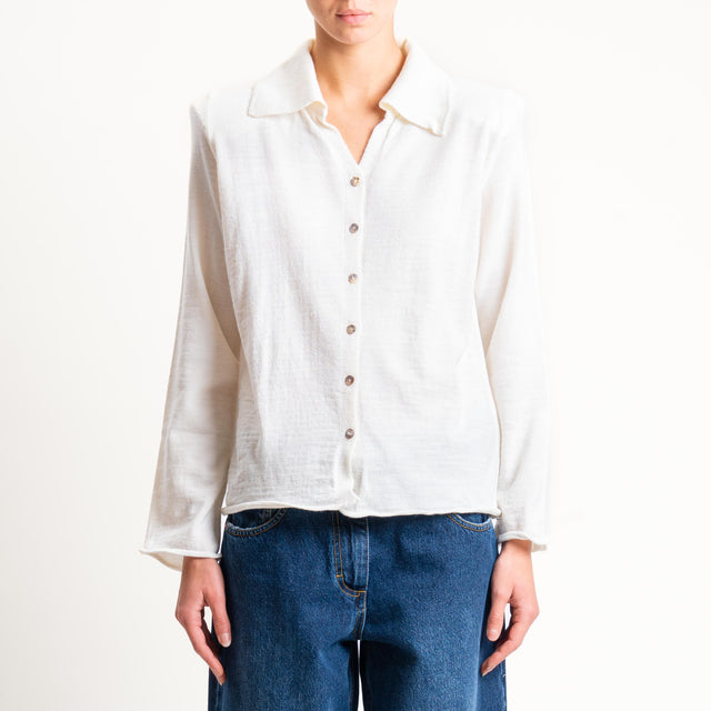 Haveone-Polo in maglia con spalline - burro