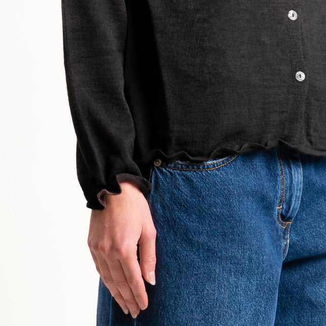 Haveone-Polo in maglia con spalline - nero