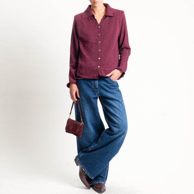 Haveone-Polo in maglia con spalline - vino