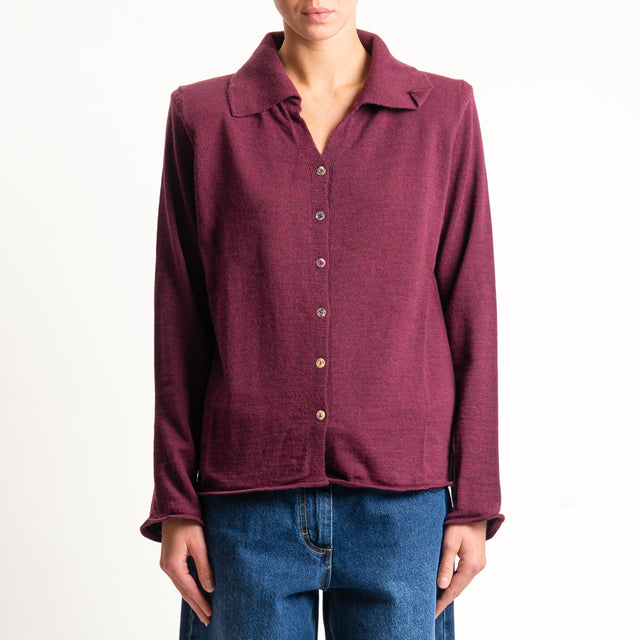 Haveone-Polo in maglia con spalline - vino