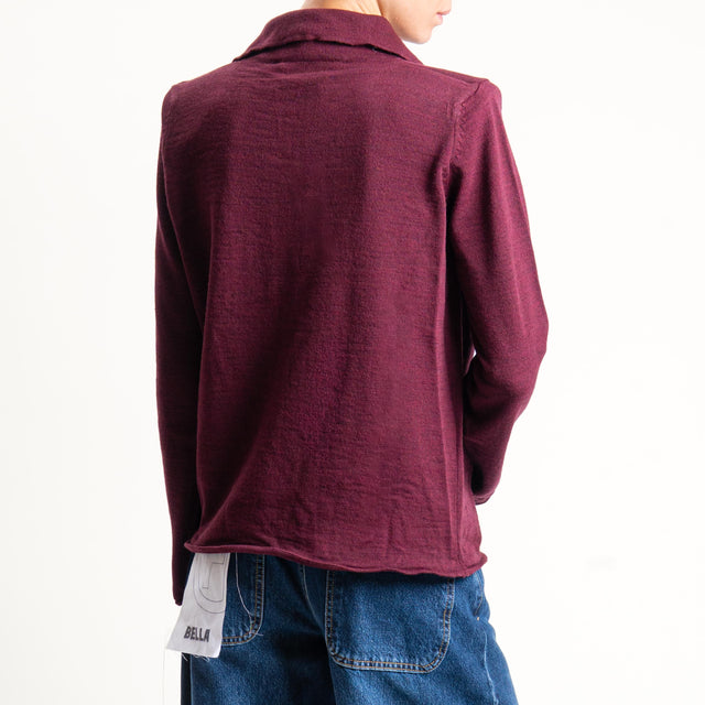 Haveone-Polo in maglia con spalline - vino