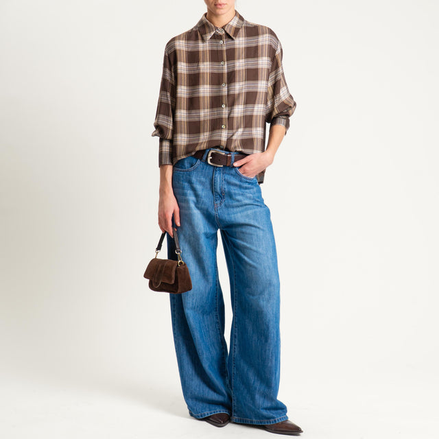 Haveone-Camicia check - moro