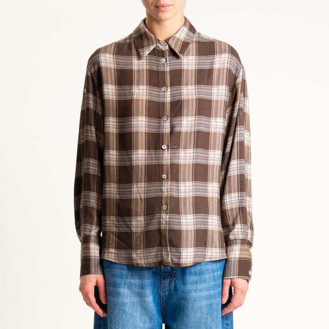 Haveone-Camicia check - moro