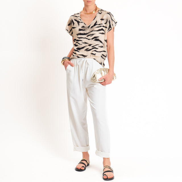 Haveone-Blusa fantasia jungle - sand/nero