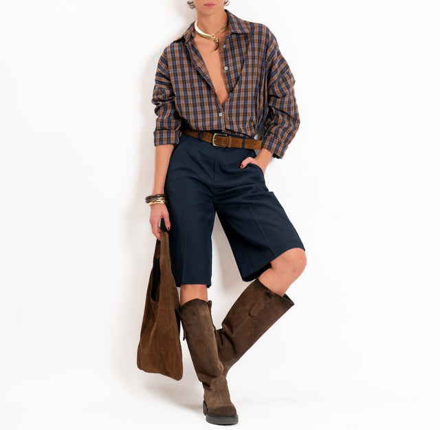 Haveone-Camicia check - blu/moro