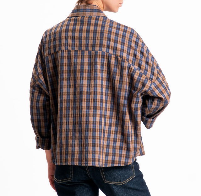 Haveone-Camicia check - blu/moro