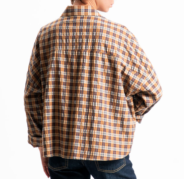 Haveone-Camicia check - tabacco/moro
