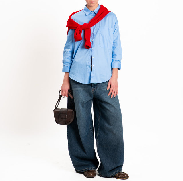 Haveone-Camicia con taschino - celeste