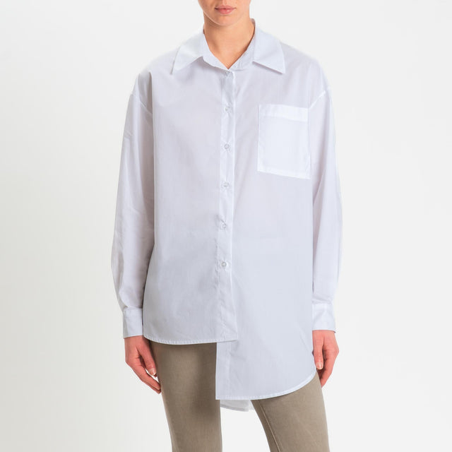 Haveone-Camicia oversize asimmetrica - bianco