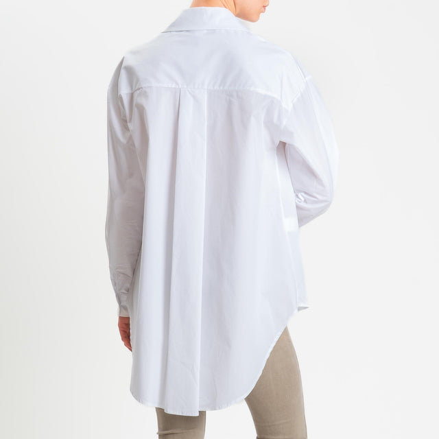 Haveone-Camicia oversize asimmetrica - bianco