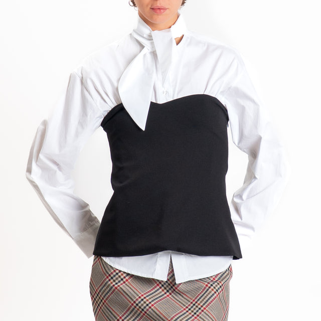 Haveone-Camicia+top a fascia - bianco/nero