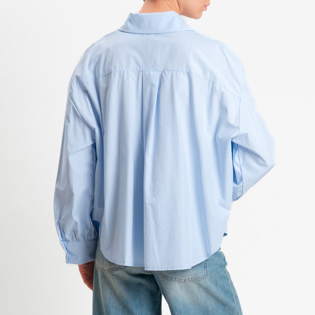 Haveone-Camicia con tasca crochet - celeste/moro