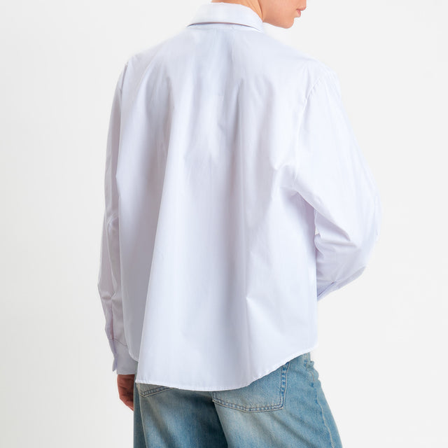 Haveone-Camicia con cravatta crochet - bianco/sabbia