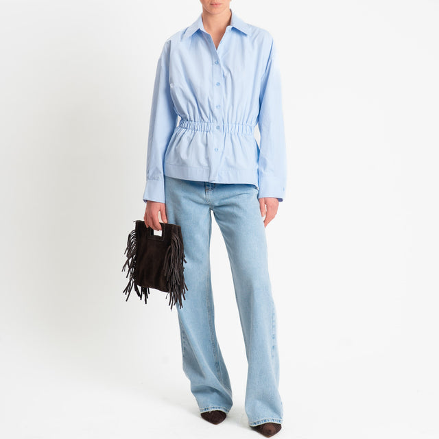 Haveone-Camicia elastico in vita - celeste