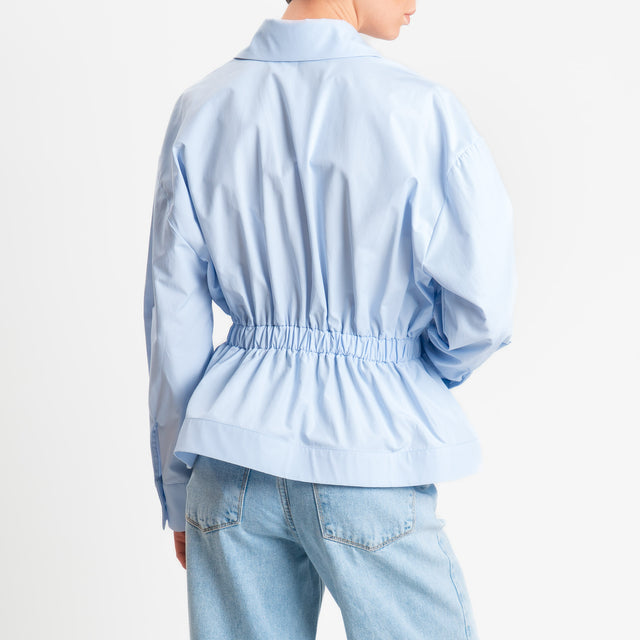 Haveone-Camicia elastico in vita - celeste