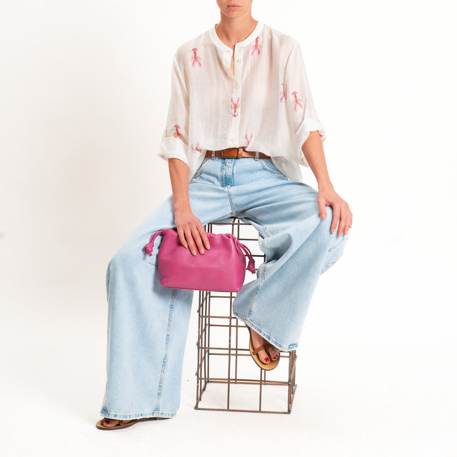 Haveone-Camicia mussola fantasia aragoste - burro/rosa