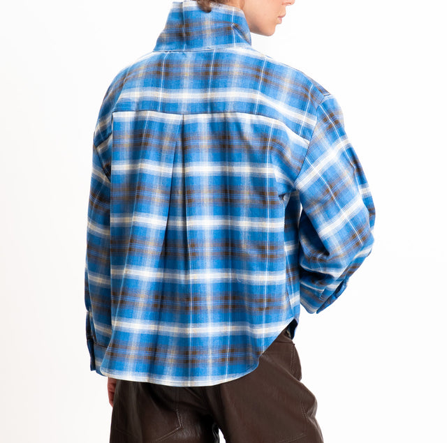 Haveone-Camicia check chiusura asimmetrica - royal/moro