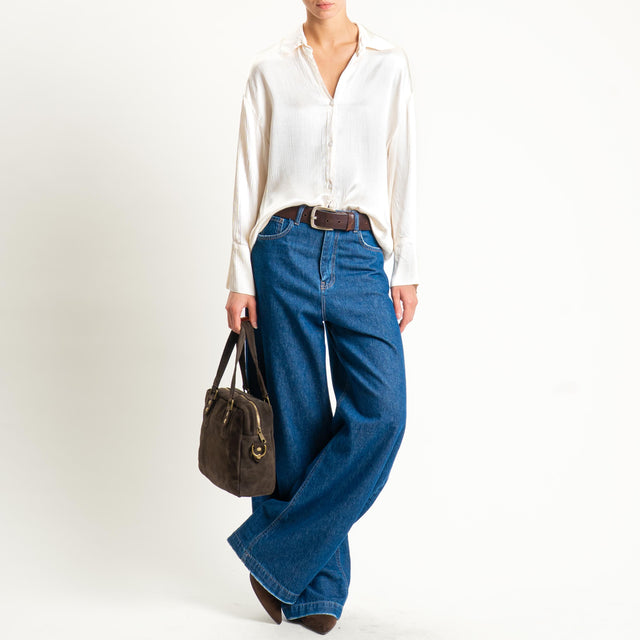 Haveone-Camicia viscosa goffrata - burro